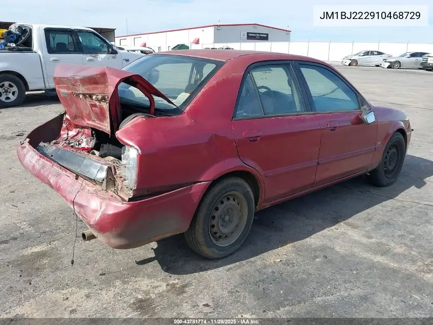 2001 Mazda Protege Dx/Lx VIN: JM1BJ222910468729 Lot: 43781774