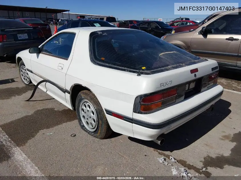 1986 Mazda Rx7 VIN: JM1FC3317G0147403 Lot: 44281075