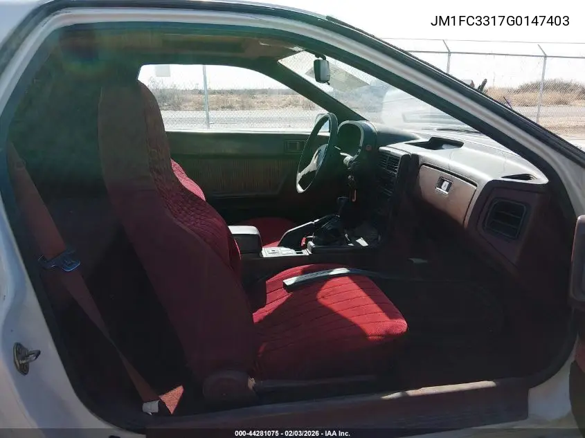 1986 Mazda Rx7 VIN: JM1FC3317G0147403 Lot: 44281075