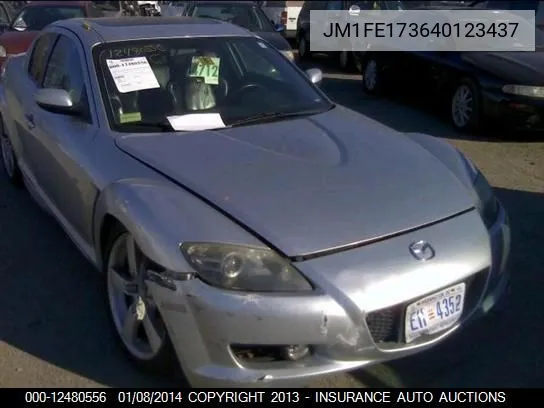 2004 Mazda Rx8 VIN: JM1FE173640123437 Lot: 12480556