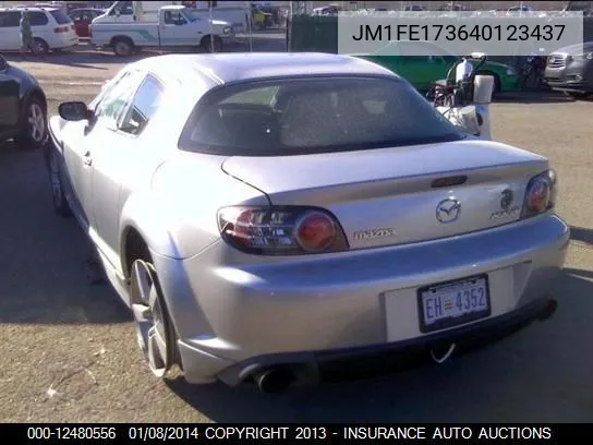 2004 Mazda Rx8 VIN: JM1FE173640123437 Lot: 12480556