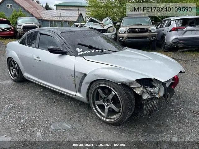 2004 Mazda Rx-8 6 Speed Manual VIN: JM1FE173X40109590 Lot: 45300321