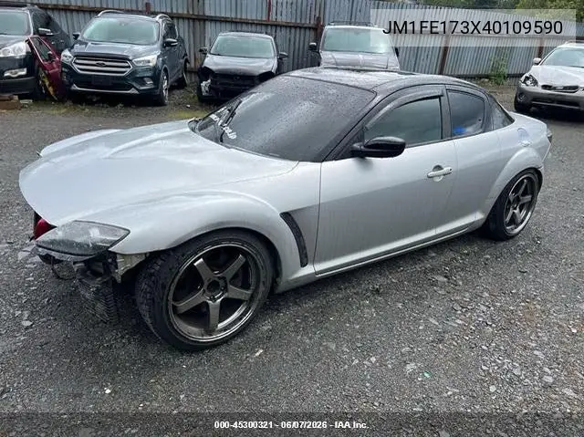 2004 Mazda Rx-8 6 Speed Manual VIN: JM1FE173X40109590 Lot: 45300321