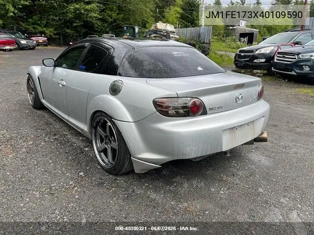 2004 Mazda Rx-8 6 Speed Manual VIN: JM1FE173X40109590 Lot: 45300321