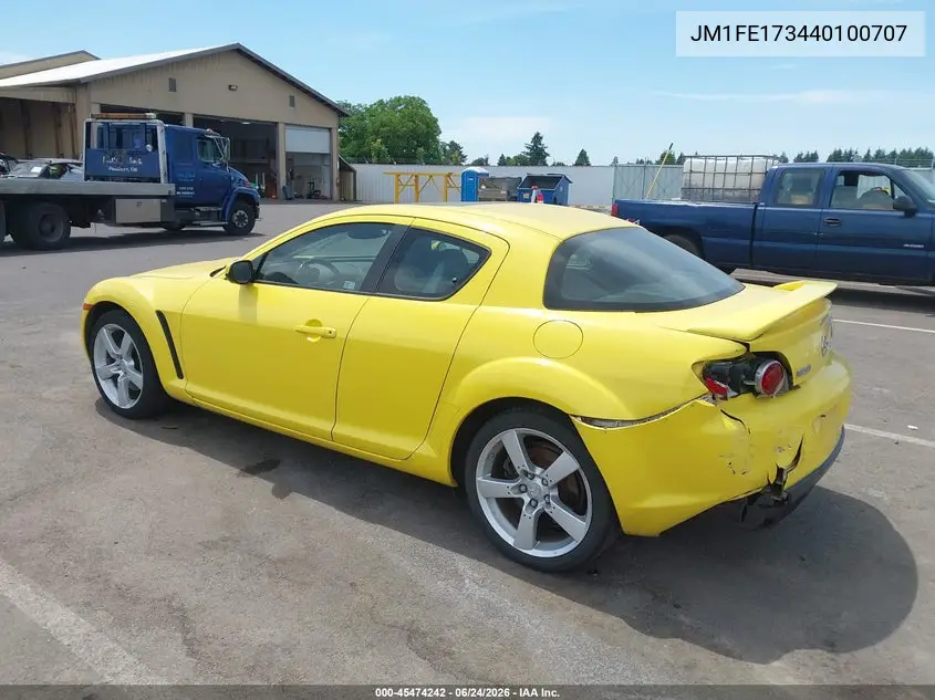 2004 Mazda Rx-8 6 Speed Manual VIN: JM1FE173440100707 Lot: 45474242