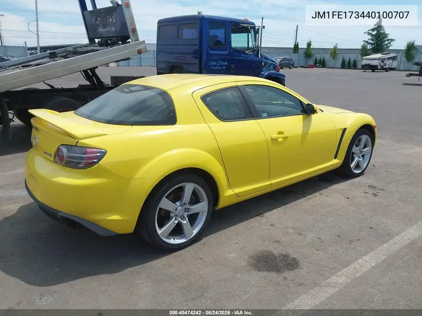 2004 Mazda Rx-8 6 Speed Manual VIN: JM1FE173440100707 Lot: 45474242