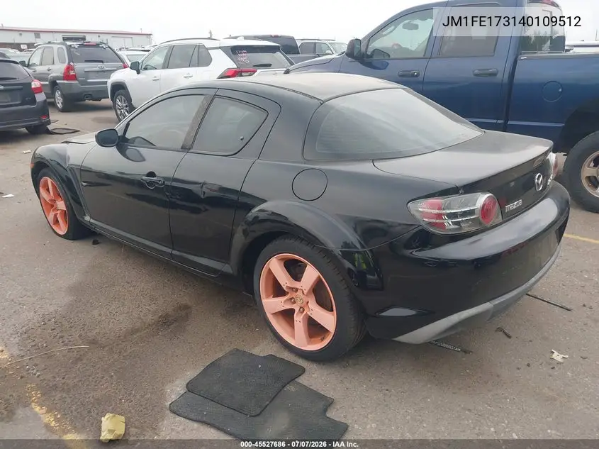 2004 Mazda Rx-8 6 Speed Manual VIN: JM1FE173140109512 Lot: 45527686