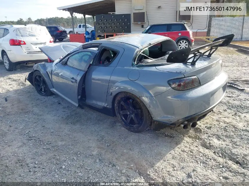 2005 Mazda Rx-8 6 Speed Manual VIN: JM1FE173650147996 Lot: 44147950