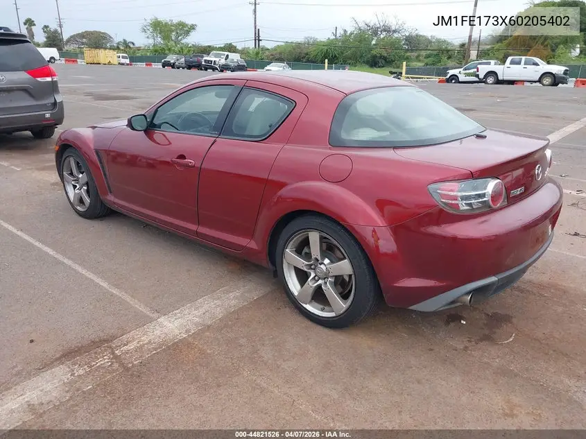 2006 Mazda Rx-8 6-Speed Sport Automatic VIN: JM1FE173X60205402 Lot: 44821526