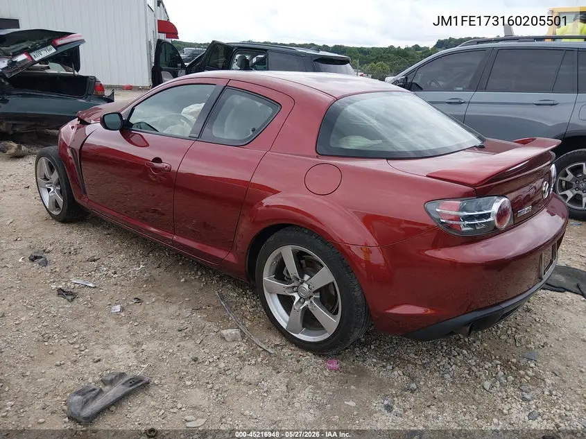 2006 Mazda Rx-8 6-Speed Sport Automatic VIN: JM1FE173160205501 Lot: 45216948