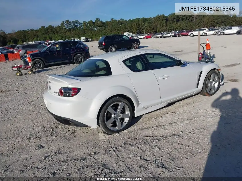 2008 Mazda Rx-8 Grand Touring VIN: JM1FE173480215345 Lot: 43731029