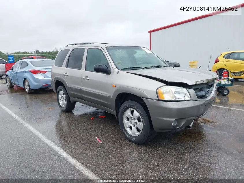 2001 Mazda Tribute Es V6/Lx V6 VIN: 4F2YU08141KM26462 Lot: 45165589