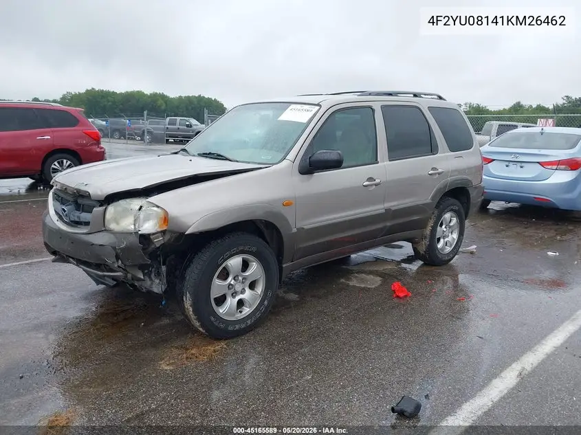 2001 Mazda Tribute Es V6/Lx V6 VIN: 4F2YU08141KM26462 Lot: 45165589