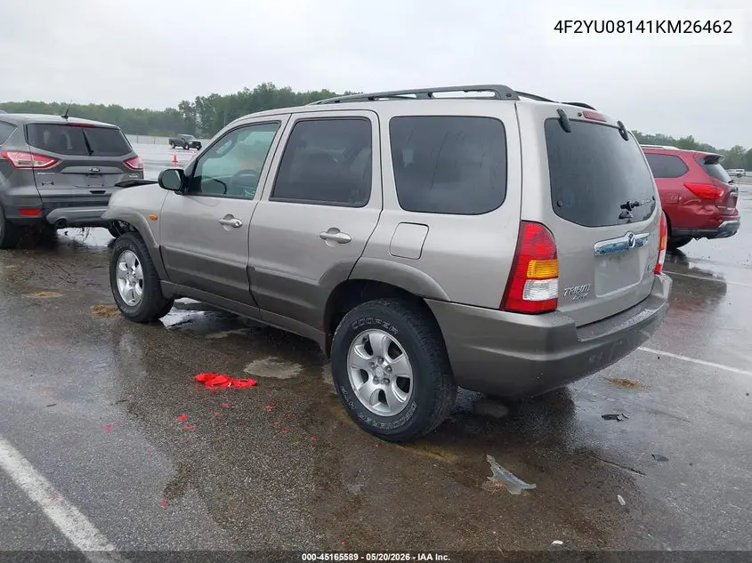 2001 Mazda Tribute Es V6/Lx V6 VIN: 4F2YU08141KM26462 Lot: 45165589