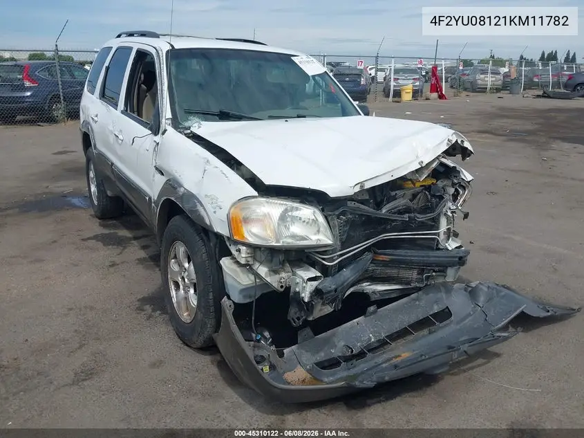 2001 Mazda Tribute Es V6/Lx V6 VIN: 4F2YU08121KM11782 Lot: 45310122