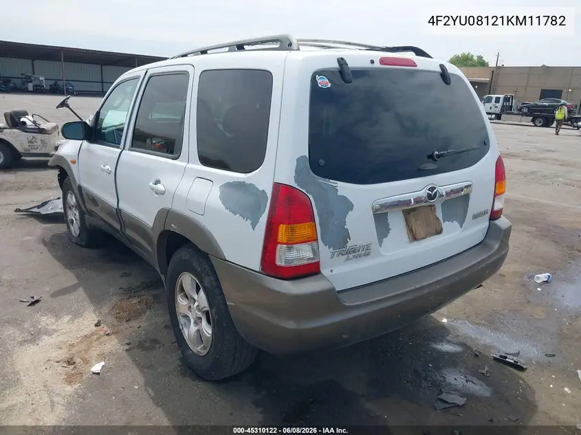 2001 Mazda Tribute Es V6/Lx V6 VIN: 4F2YU08121KM11782 Lot: 45310122