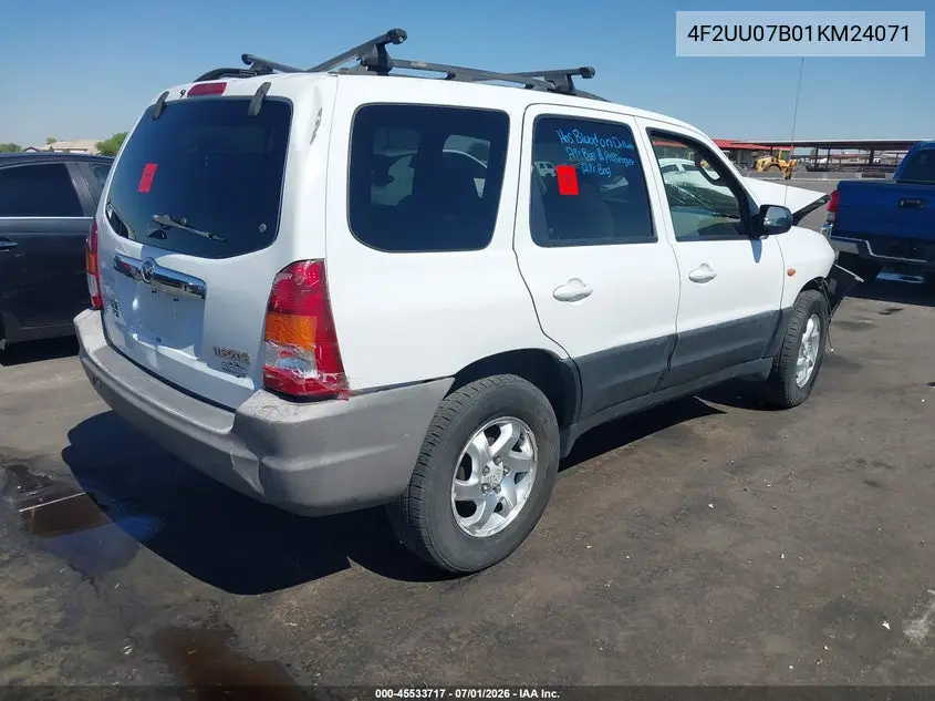 2001 Mazda Tribute Dx VIN: 4F2UU07B01KM24071 Lot: 45533717