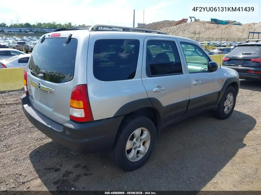 2001 Mazda Tribute Dx V6 VIN: 4F2YU06131KM41439 Lot: 45565593