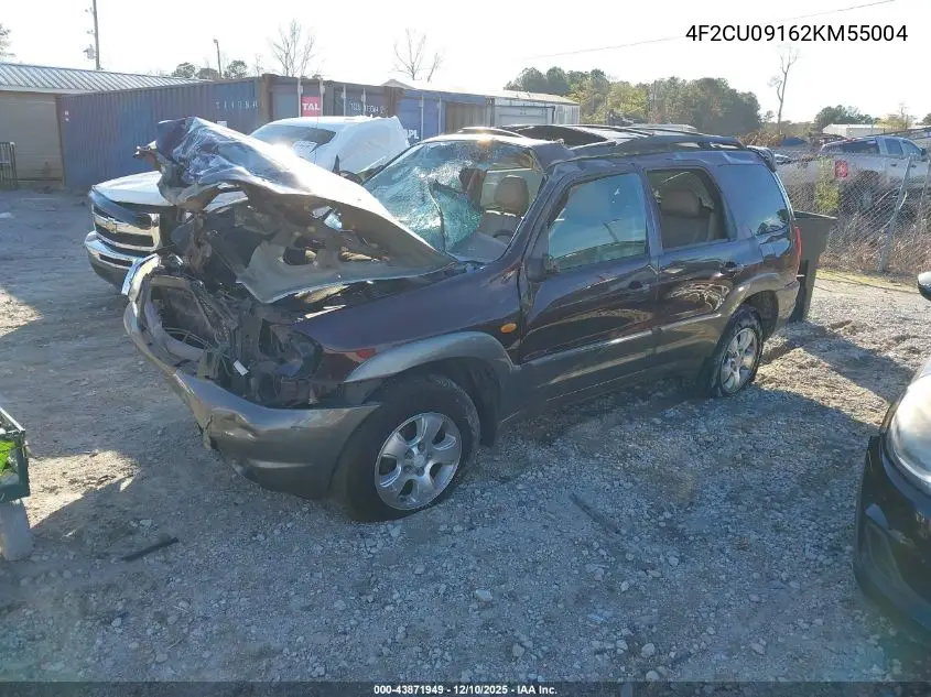 2002 Mazda Tribute Es V6/Lx V6 VIN: 4F2CU09162KM55004 Lot: 43871949