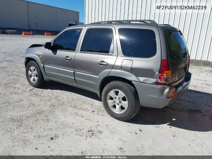 2002 Mazda Tribute Es V6/Lx V6 VIN: 4F2YU09152KM62239 Lot: 44225028
