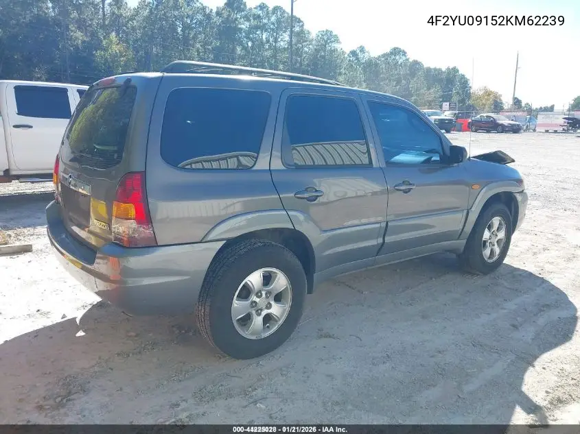 2002 Mazda Tribute Es V6/Lx V6 VIN: 4F2YU09152KM62239 Lot: 44225028