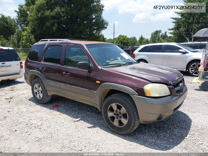 2002 Mazda Tribute Es V6/Lx V6 VIN: 4F2YU091X2KM24201 Lot: 45516599