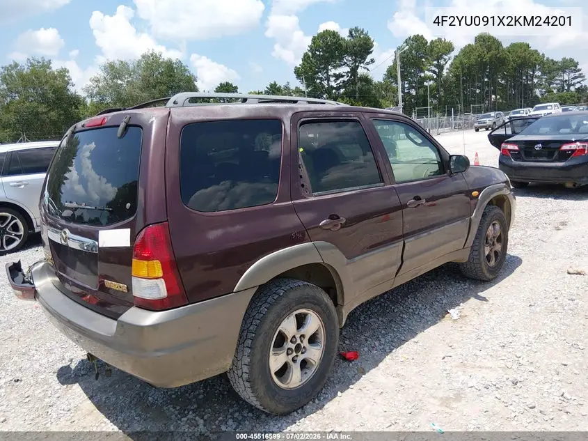 2002 Mazda Tribute Es V6/Lx V6 VIN: 4F2YU091X2KM24201 Lot: 45516599