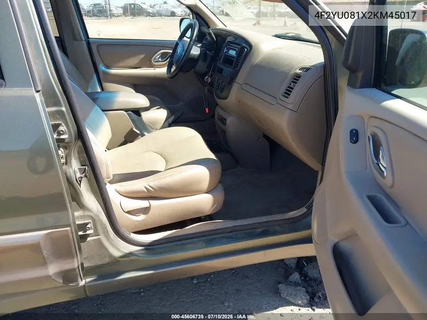2002 Mazda Tribute Es V6/Lx V6 VIN: 4F2YU081X2KM45017 Lot: 45606739