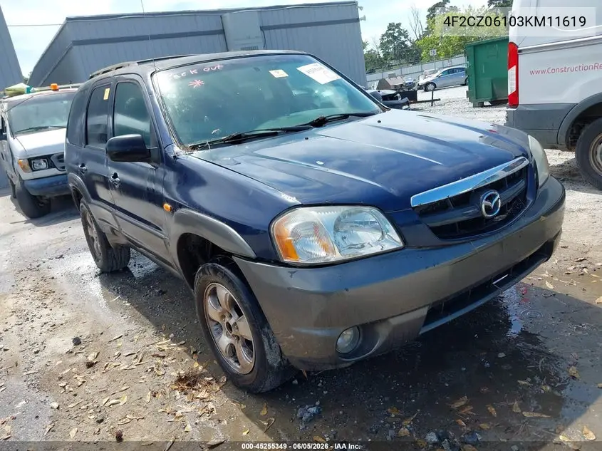 2003 Mazda Tribute Es V6 VIN: 4F2CZ06103KM11619 Lot: 45255349