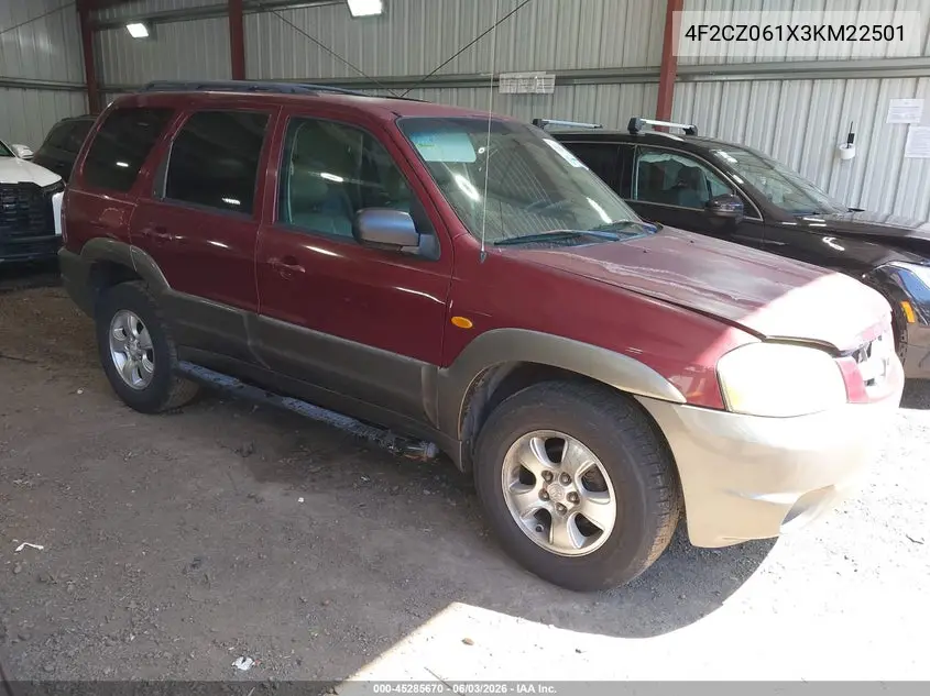 2003 Mazda Tribute Es V6 VIN: 4F2CZ061X3KM22501 Lot: 45285670
