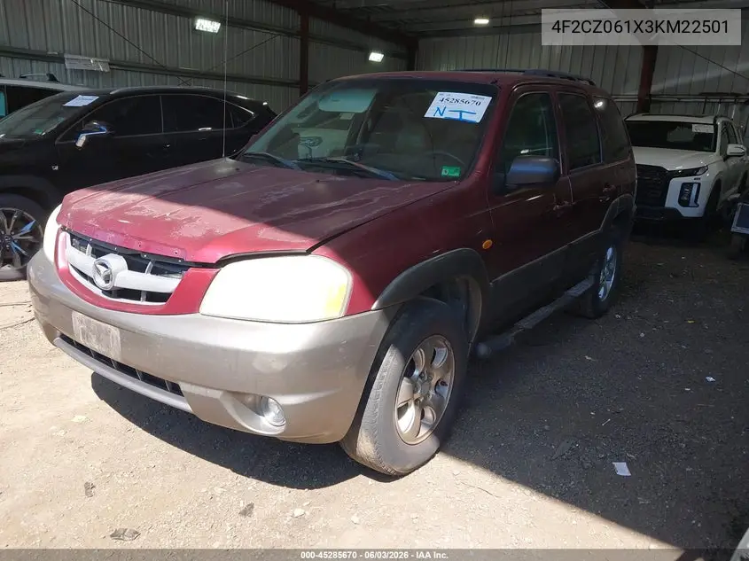 2003 Mazda Tribute Es V6 VIN: 4F2CZ061X3KM22501 Lot: 45285670