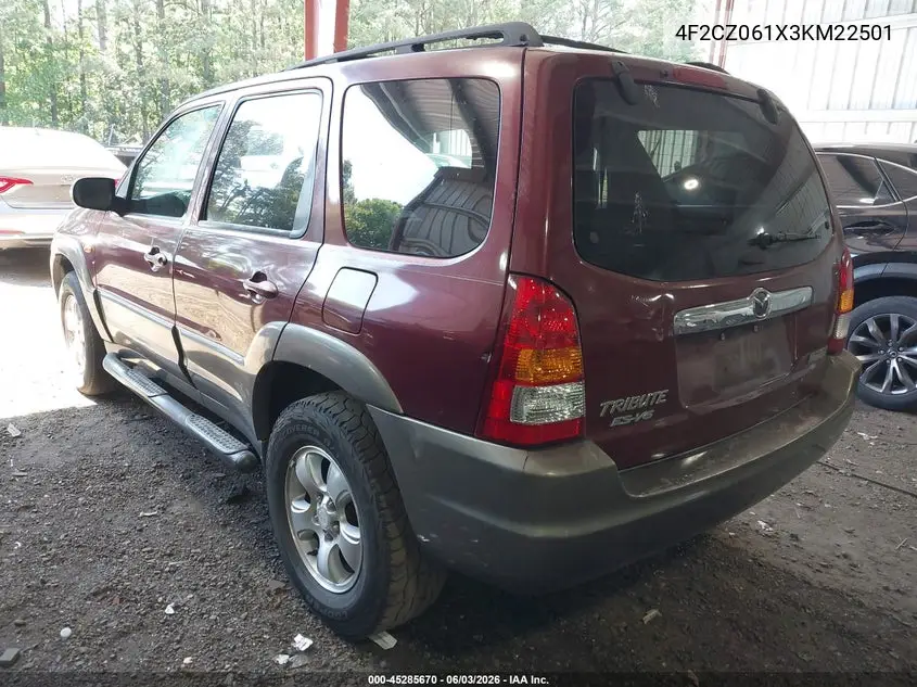2003 Mazda Tribute Es V6 VIN: 4F2CZ061X3KM22501 Lot: 45285670