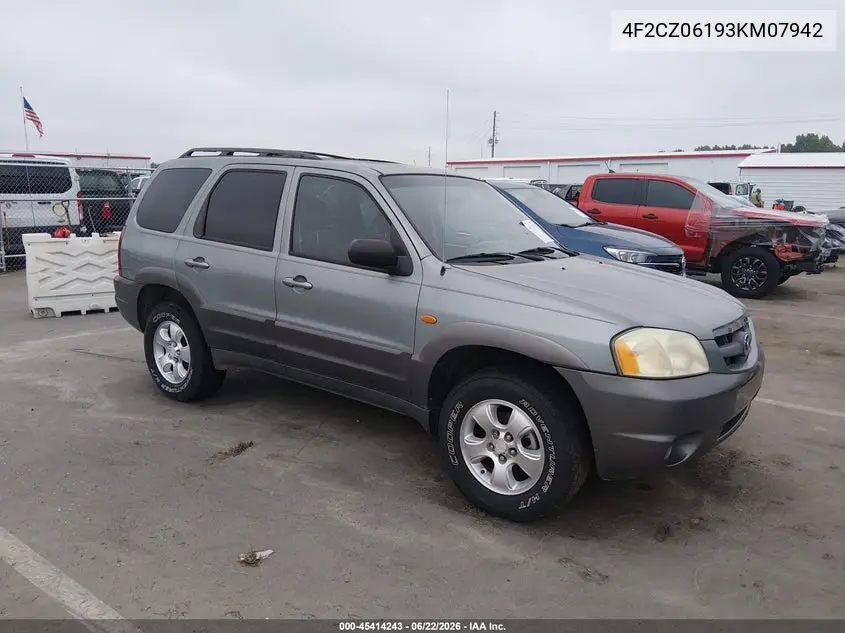 2003 Mazda Tribute Es V6 VIN: 4F2CZ06193KM07942 Lot: 45414243