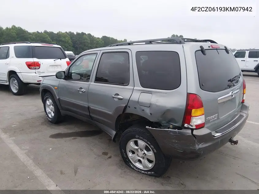 2003 Mazda Tribute Es V6 VIN: 4F2CZ06193KM07942 Lot: 45414243