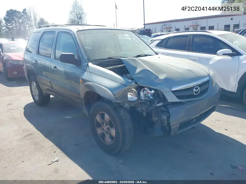 2004 Mazda Tribute Lx V6 VIN: 4F2CZ04144KM25138 Lot: 44693952