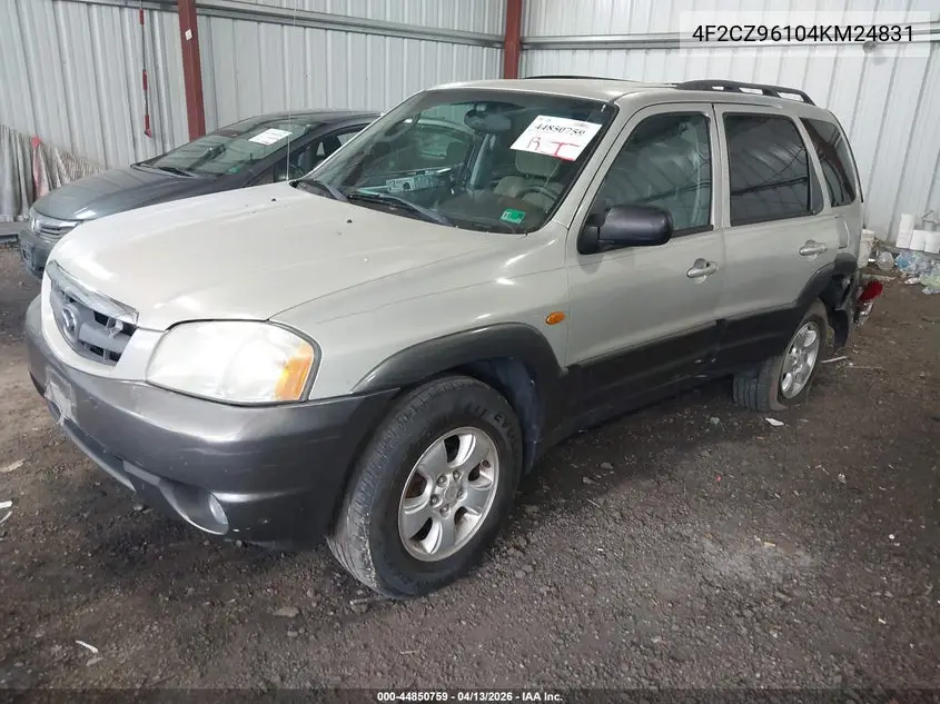 2004 Mazda Tribute Es V6 VIN: 4F2CZ96104KM24831 Lot: 44850759