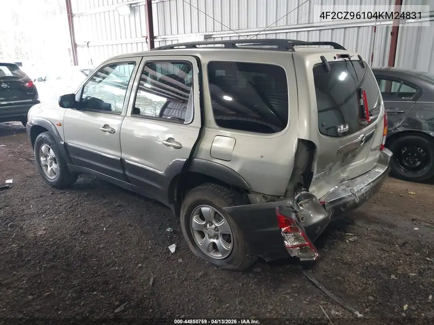 2004 Mazda Tribute Es V6 VIN: 4F2CZ96104KM24831 Lot: 44850759