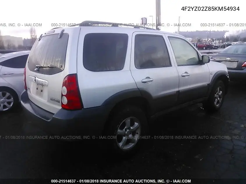 2005 Mazda Tribute I VIN: 4F2YZ02Z85KM54934 Lot: 21514637