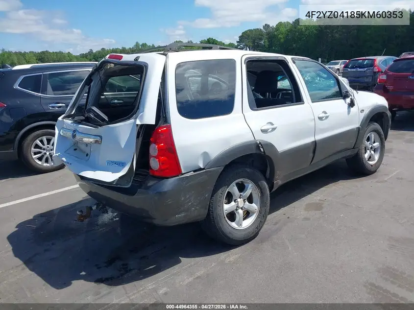 2005 Mazda Tribute S VIN: 4F2YZ04185KM60353 Lot: 44964355