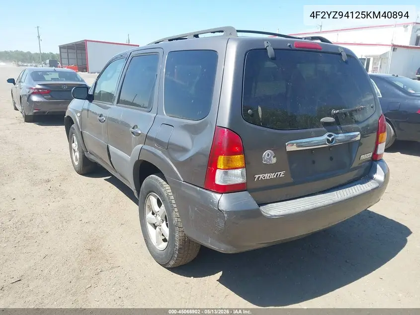 2005 Mazda Tribute S VIN: 4F2YZ94125KM40894 Lot: 45066902