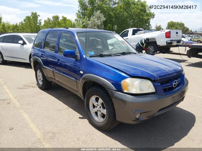 2005 Mazda Tribute S VIN: 4F2CZ94145KM28417 Lot: 45280079