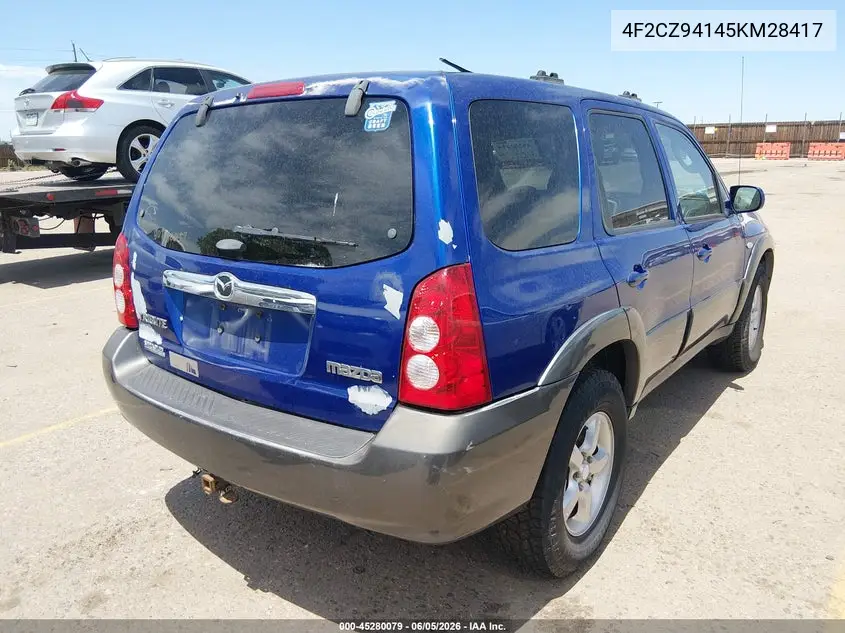 2005 Mazda Tribute S VIN: 4F2CZ94145KM28417 Lot: 45280079