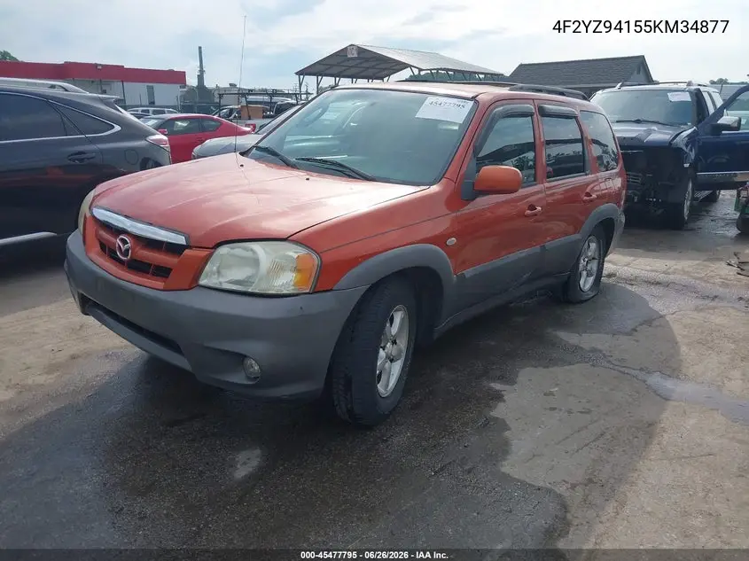 2005 Mazda Tribute S VIN: 4F2YZ94155KM34877 Lot: 45477795