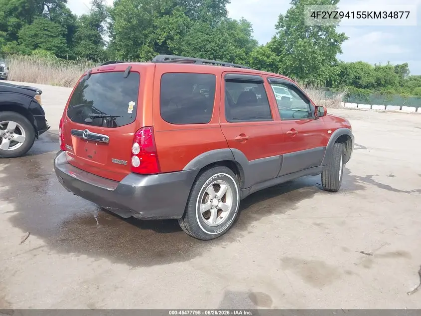 2005 Mazda Tribute S VIN: 4F2YZ94155KM34877 Lot: 45477795