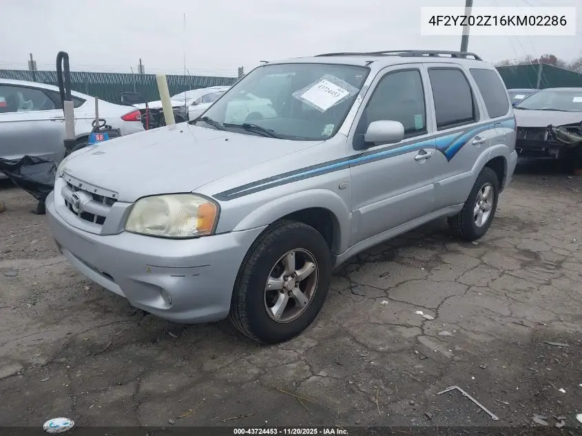 2006 Mazda Tribute I VIN: 4F2YZ02Z16KM02286 Lot: 43724453