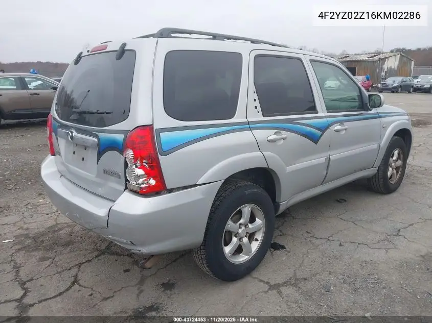 2006 Mazda Tribute I VIN: 4F2YZ02Z16KM02286 Lot: 43724453