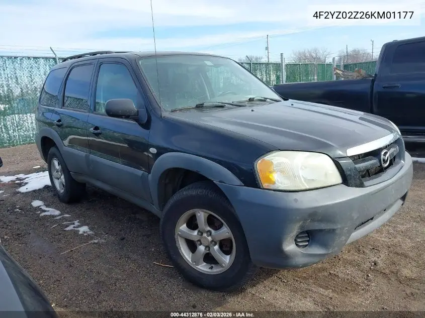 2006 Mazda Tribute I VIN: 4F2YZ02Z26KM01177 Lot: 44312876