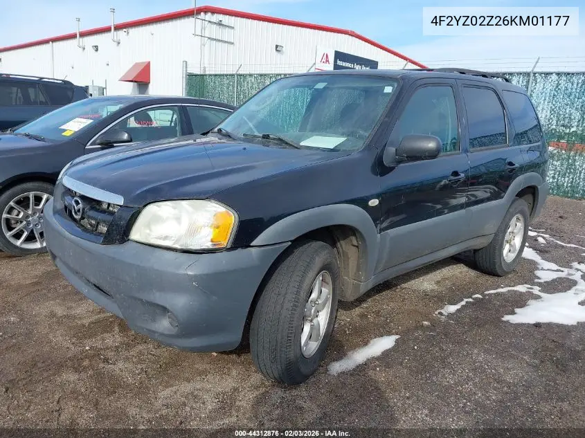 2006 Mazda Tribute I VIN: 4F2YZ02Z26KM01177 Lot: 44312876