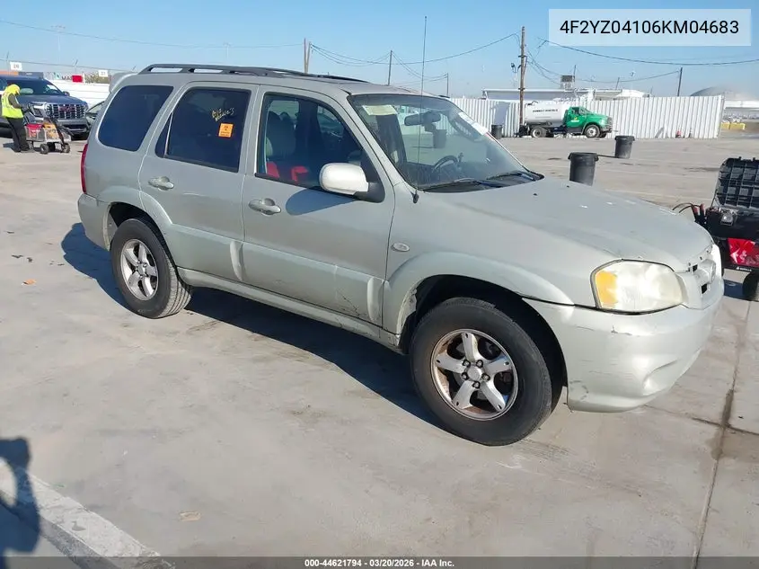 2006 Mazda Tribute S VIN: 4F2YZ04106KM04683 Lot: 44621794