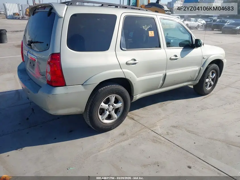 2006 Mazda Tribute S VIN: 4F2YZ04106KM04683 Lot: 44621794